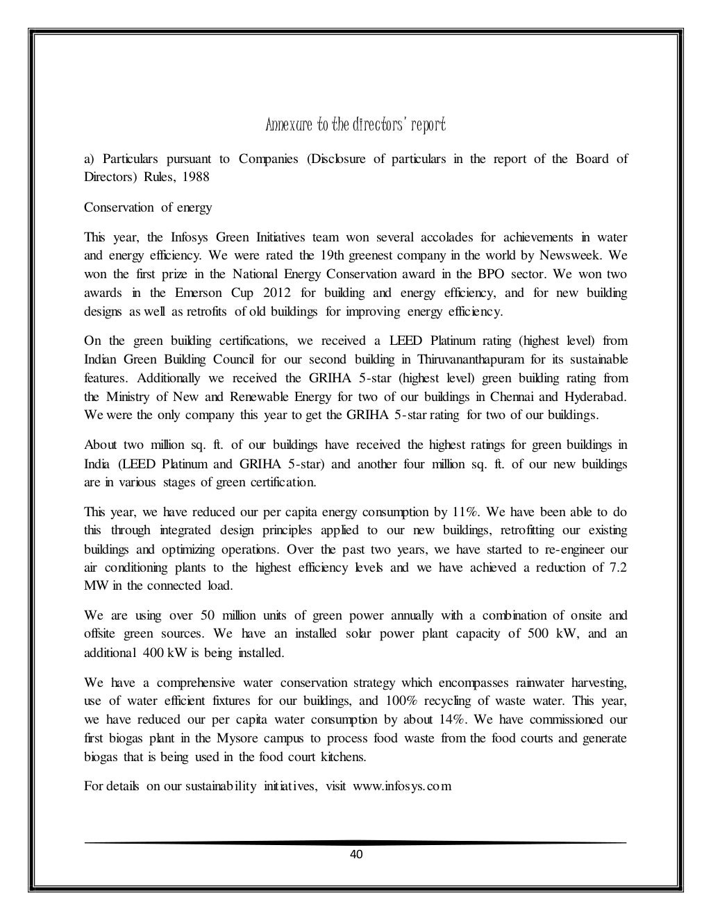 Infosys annual report