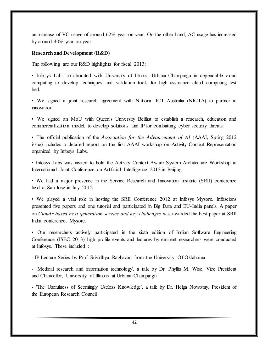 Infosys annual report