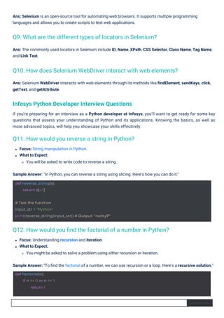 Infosys Interview Questions By ScholarHat | PDF