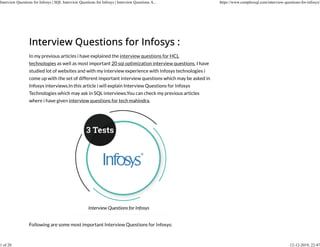 infosys interview questions | pdf | method (computer... infosys_interview questions dbms sql queries | PDF