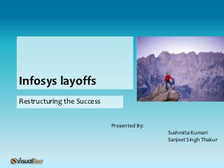 Infosys layoffs
Restructuring the Success


                            Presented By:
                                            Sushmita Kumari
                                            Sanjeet Singh Thakur
 