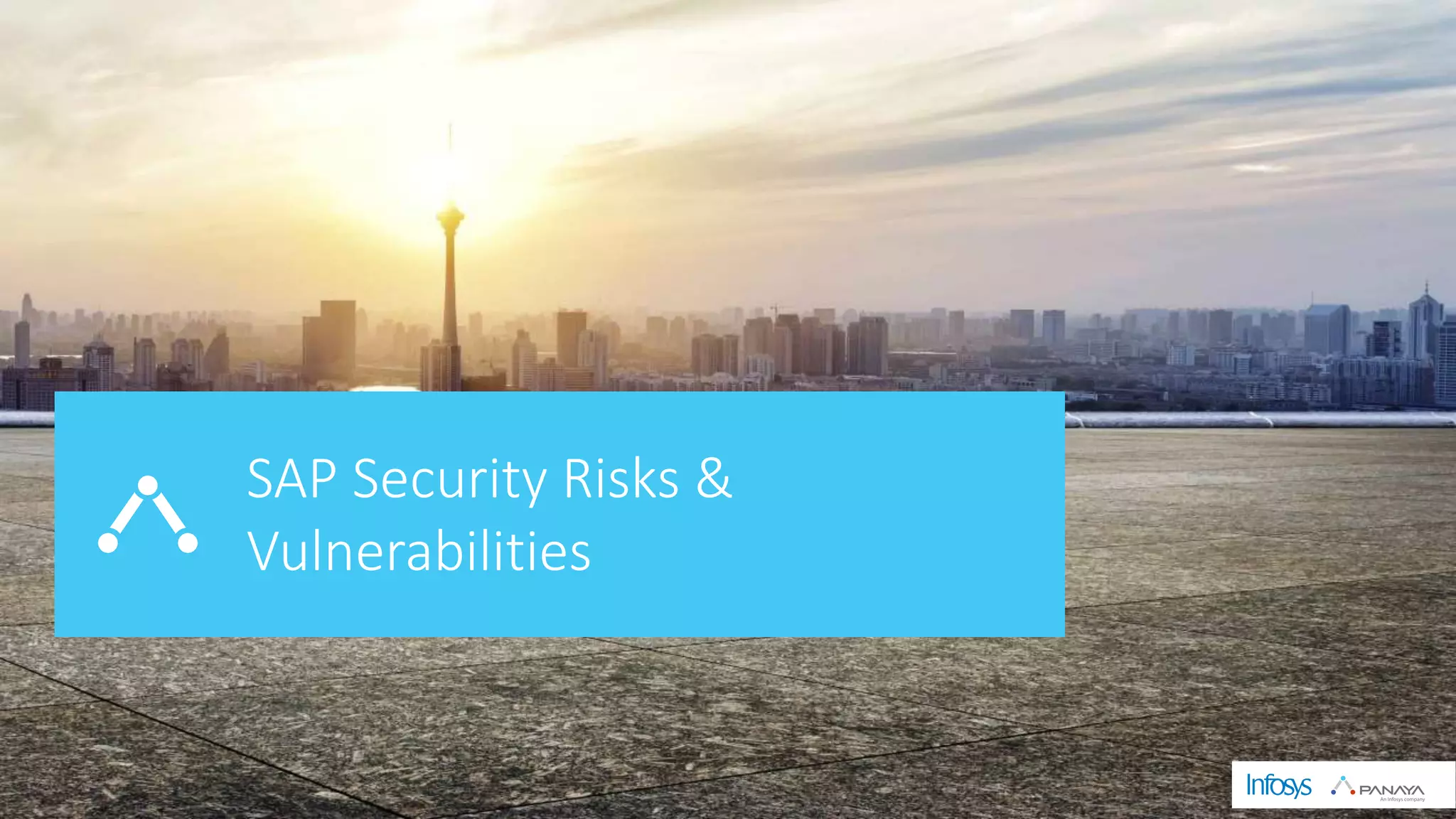 © Panaya | An Infosys Company
SAP Security Risks &
Vulnerabilities
 