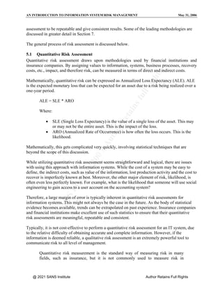 Sans Assessment.pdf info sys risk management.pdf