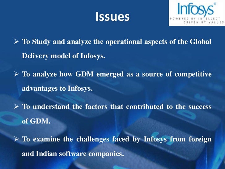 global delivery model at infosys Summary:cio 100 winner: the company's computers and communication division (ccd) adopted the global delivery model and initiated an agile it project it turned the core of the global delivery model into an agile and collaborative platformhighlights: with the iso 20k initiative, all services were redefined from the end-user perspective and also service and process ownership were put in place. global delivery model at infosys Summary:cio 100 winner: the company's computers and communication division (ccd) adopted the global delivery model and initiated an agile it project it turned the core of the global delivery model into an agile and collaborative platformhighlights: with the iso 20k initiative, all services were redefined from the end-user perspective and also service and process ownership were put in place.