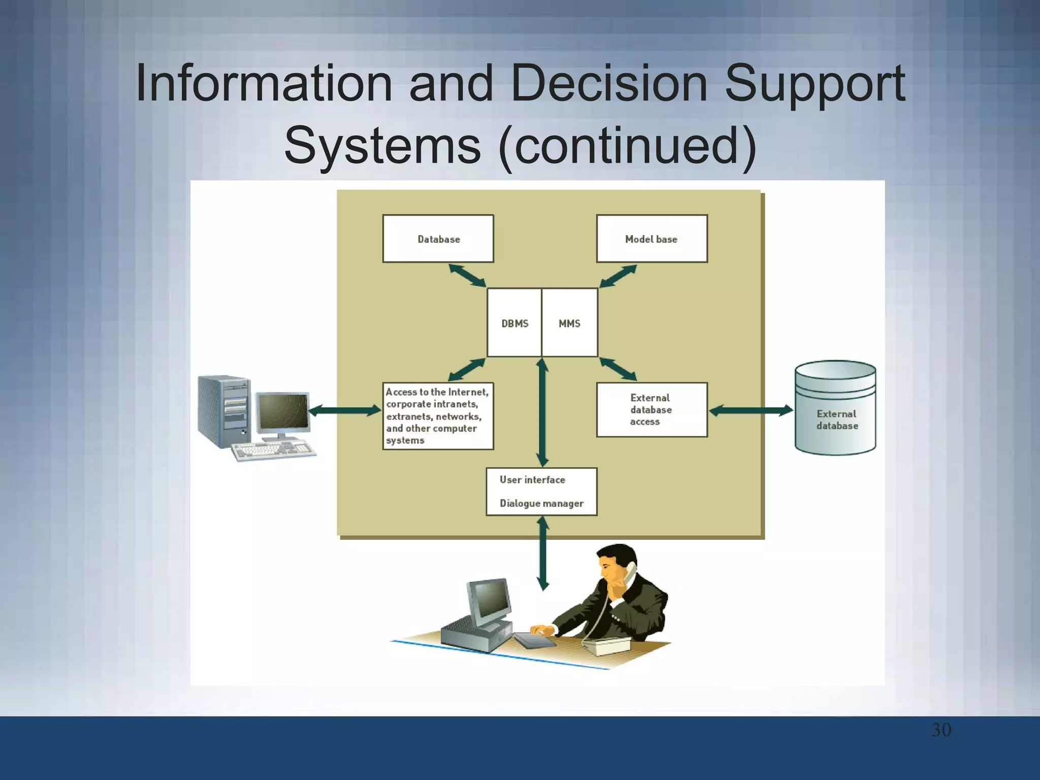 Information and Decision Support Systems (continued) 