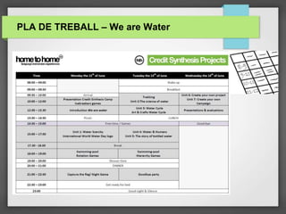 PLA DE TREBALL – We are Water
 