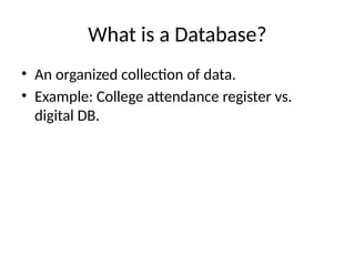 InfoVault: Comprehensive Introduction to Databases and Their Impact | PPTX