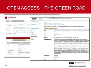 OPEN ACCESS – THE GREEN ROAD

19

 