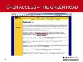 OPEN ACCESS – THE GREEN ROAD

20

 