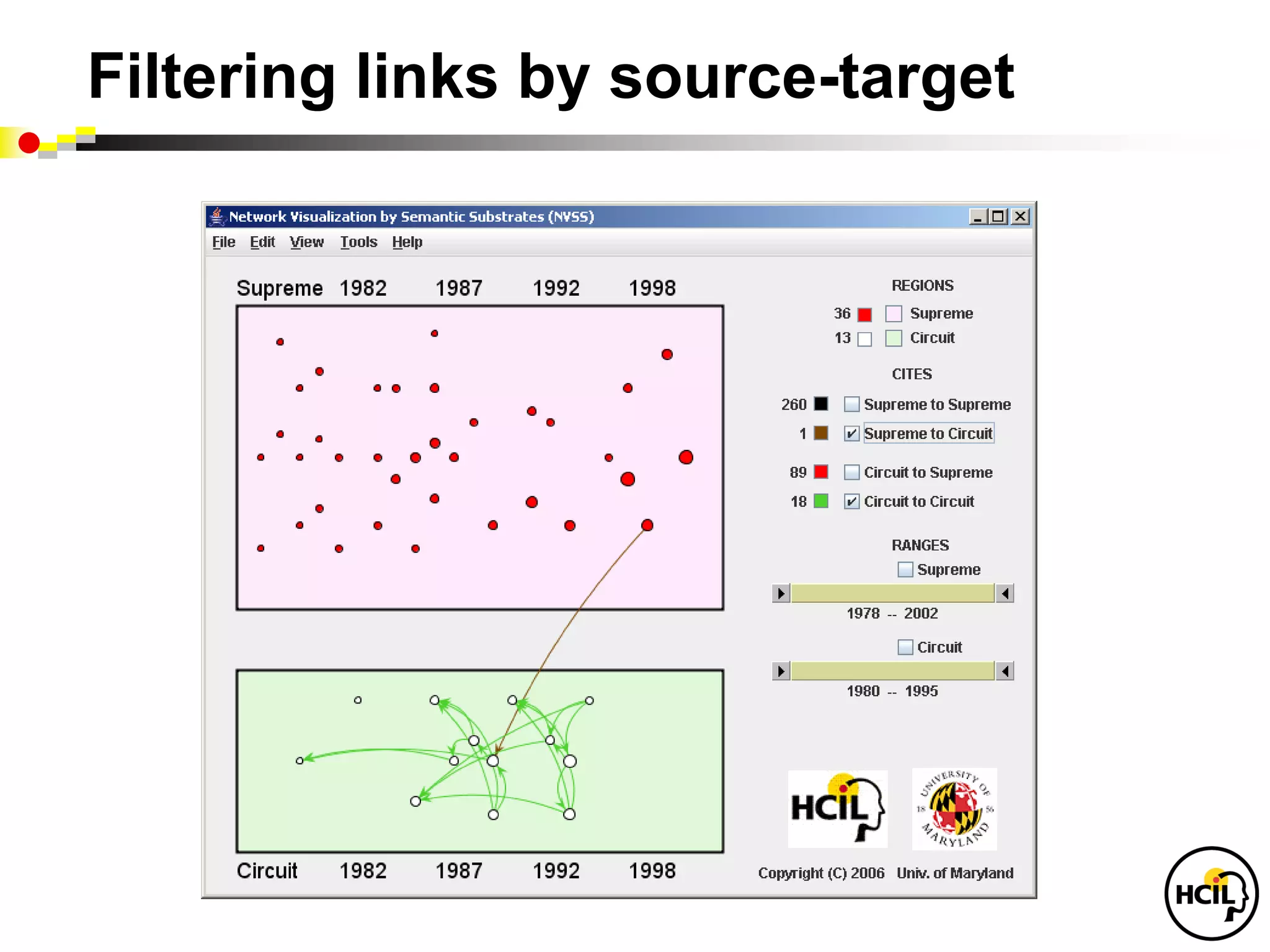 Filtering links by source-target
 