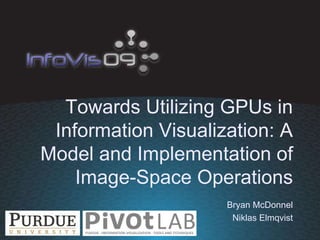 Towards Utilizing GPUs in Information Visualization: A Model and Implementation of Image-Space Operations Bryan McDonnel Niklas Elmqvist 