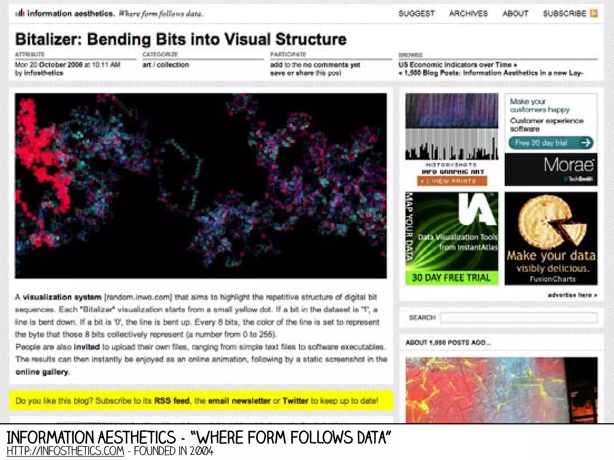 Information Aesthetics - “Where Form Follows Data”
HTTP://infosthetics.com - founded in 2004

 