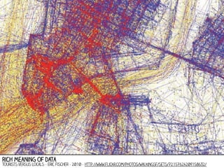 rich meaning of data

Tourists versus Locals - Eric Fischer - 2010 - http://www.flickr.com/photos/walkingsf/sets/72157624209158632/

 