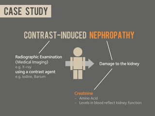 Case study

       Contrast-induced nephropathy

  Radiographic Examination
  (Medical Imaging)
  e.g. X-ray
  using a con...