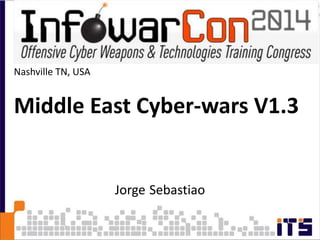Jorge Sebastiao
Nashville TN, USA
Middle East Cyber-wars V1.3
 