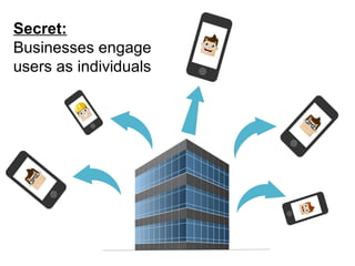 Secret:
Businesses engage
users as individuals
 
