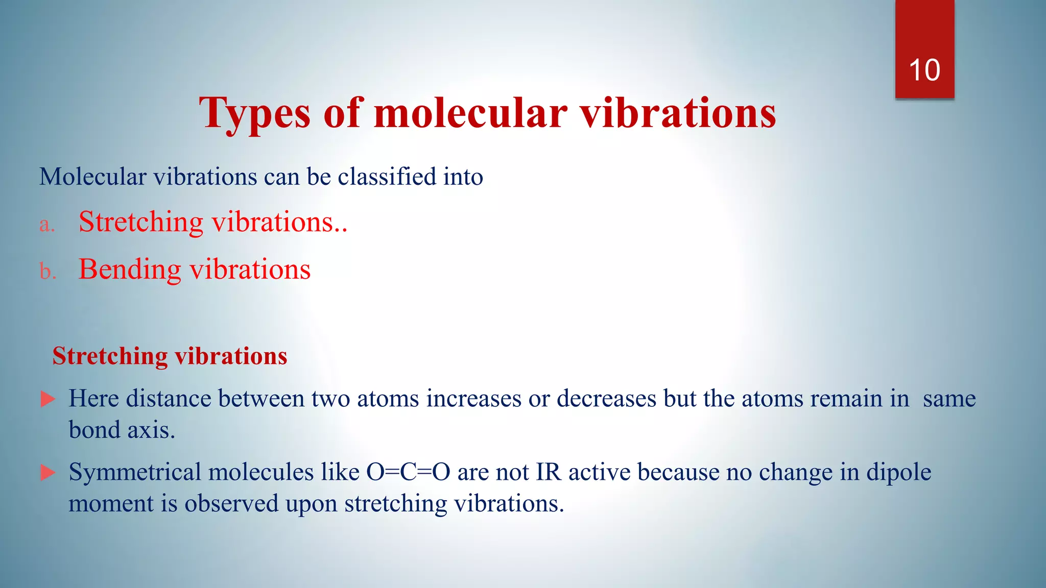 IR Spectroscopy, theory, modes of vibration and sample handling. by