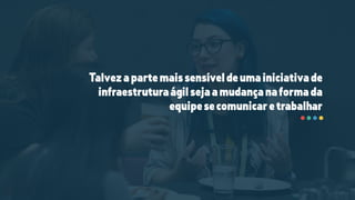 Talvezapartemaissensíveldeumainiciativade
infraestruturaágilsejaamudançanaformada
equipesecomunicaretrabalhar
 
