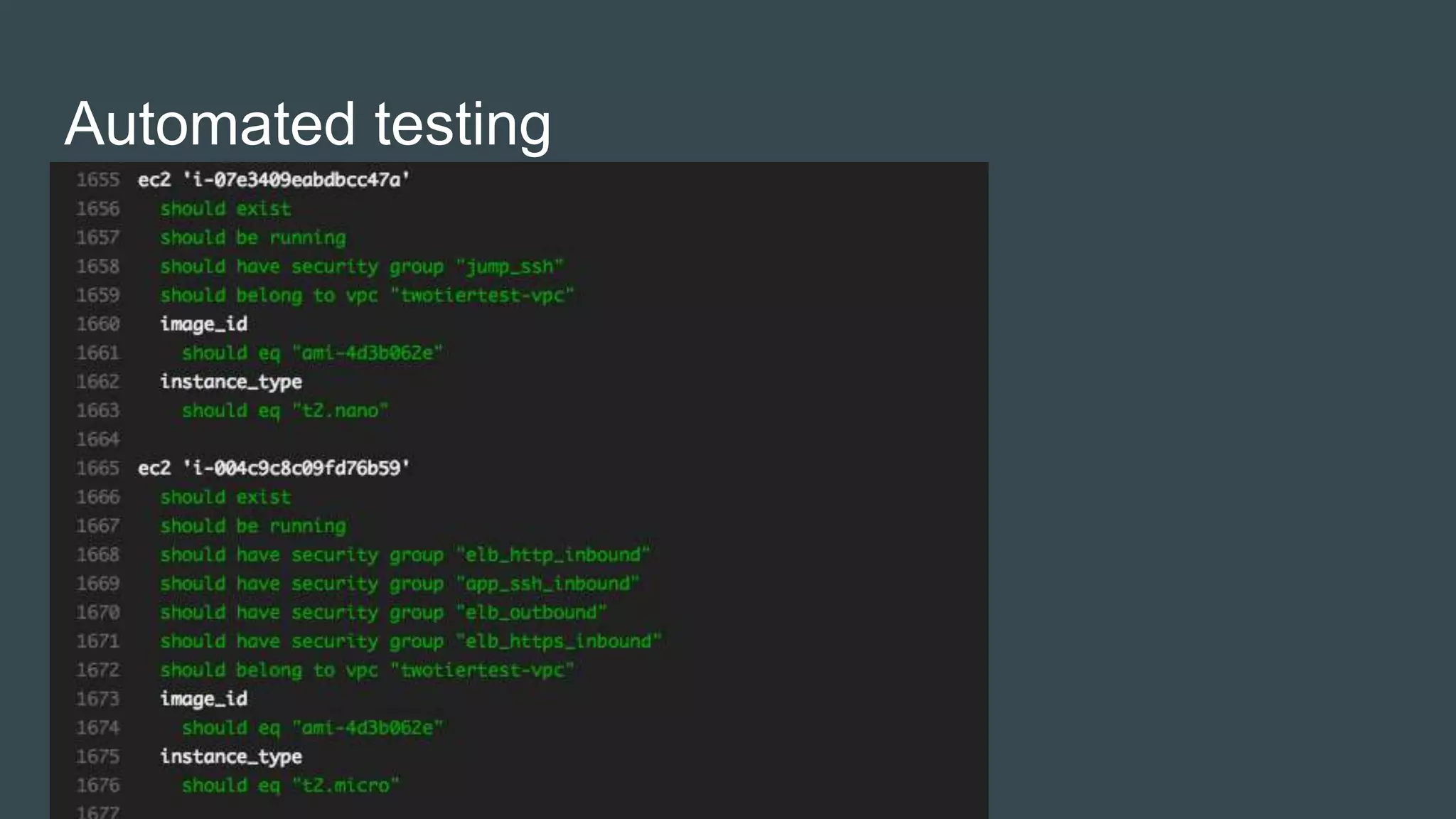 Automated testing
 