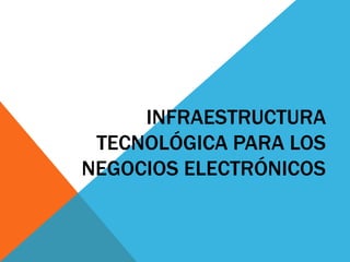 INFRAESTRUCTURA
 TECNOLÓGICA PARA LOS
NEGOCIOS ELECTRÓNICOS
 