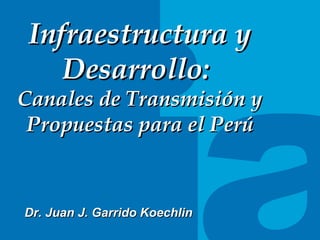 TITULO DEL TEMA Infraestructura y Desarrollo:  Canales de Transmisi ón y Propuestas para el Perú Dr. Juan J. Garrido Koechlin 