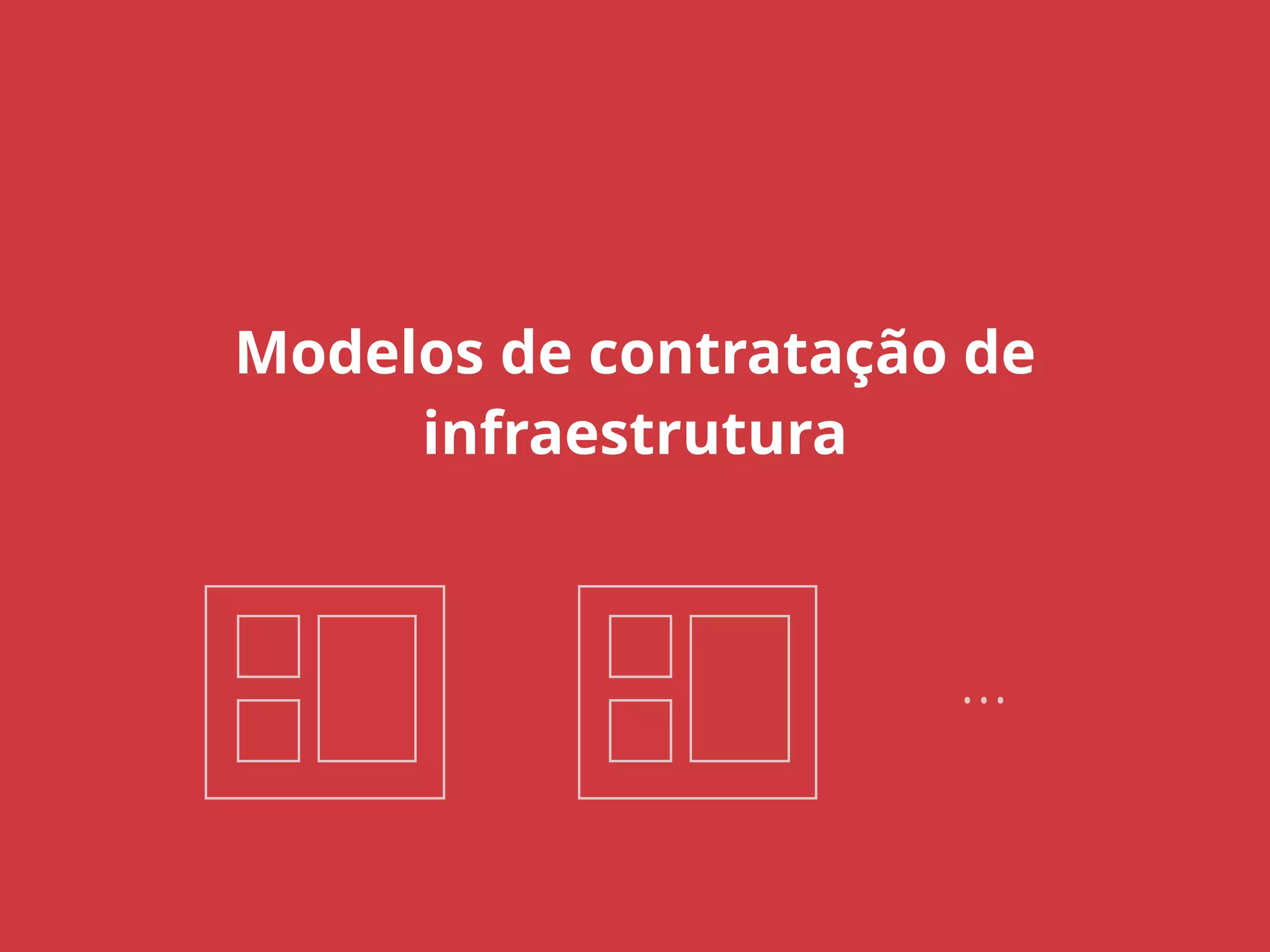 Modelos de contratação de 
infraestrutura 
… 
 