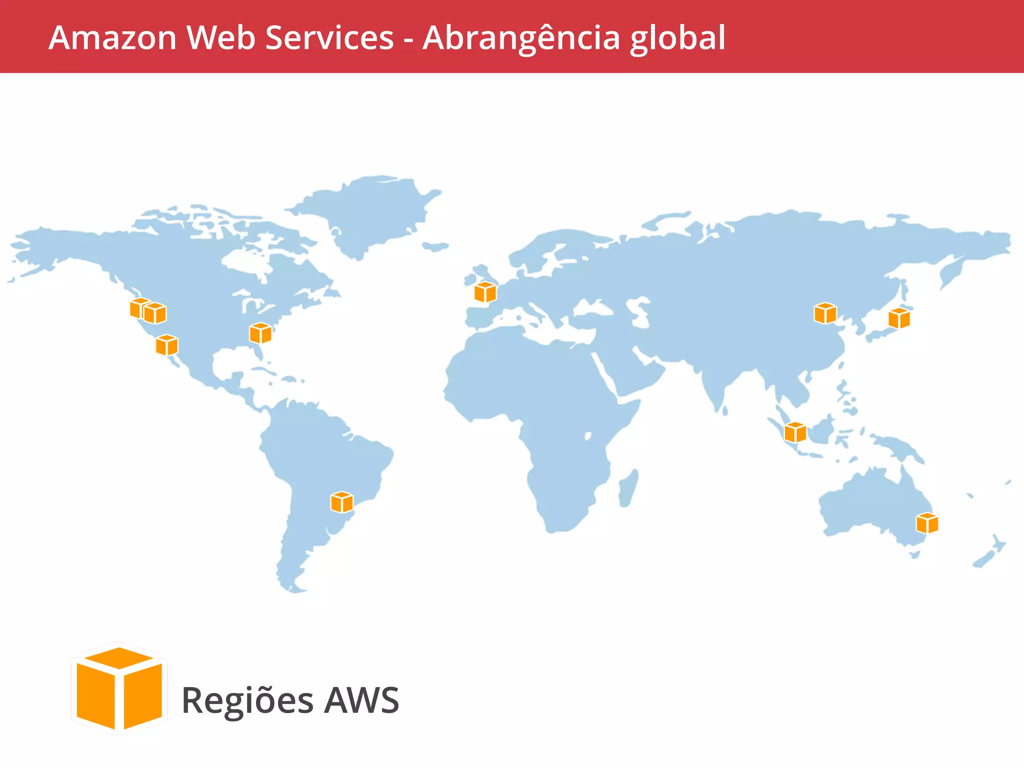 Amazon Web Services - Abrangência global 
Regiões AWS 
 