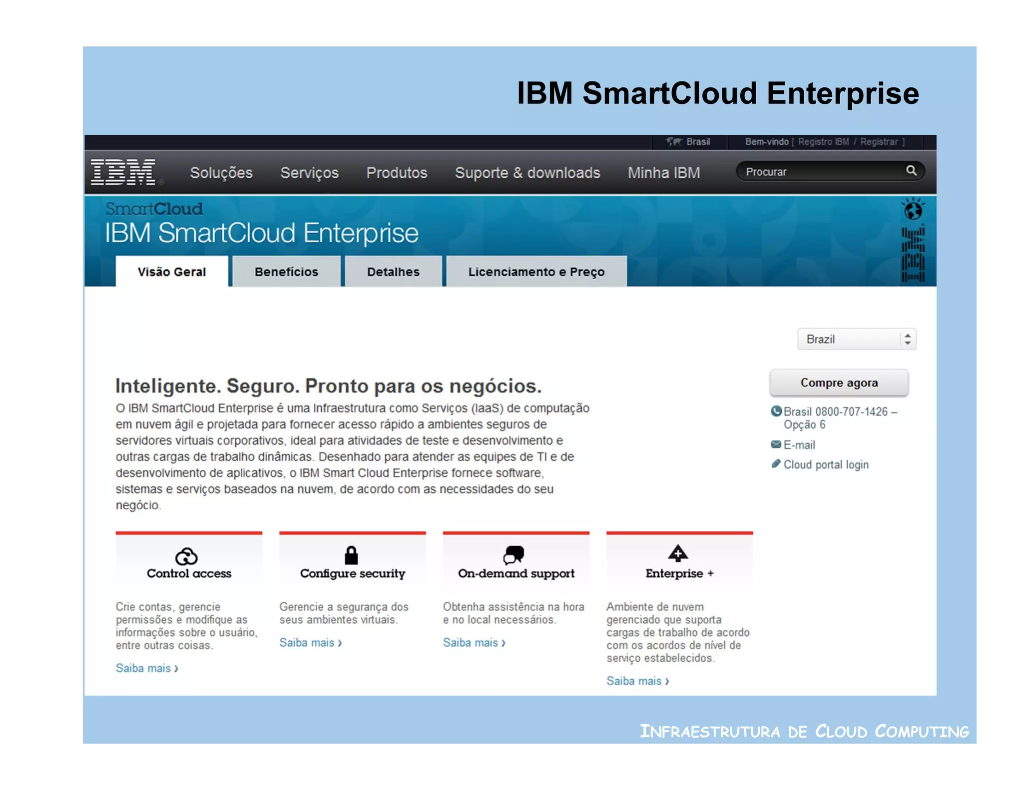 IBM SmartCloud Enterprise




       INFRAESTRUTURA DE CLOUD COMPUTING
 
