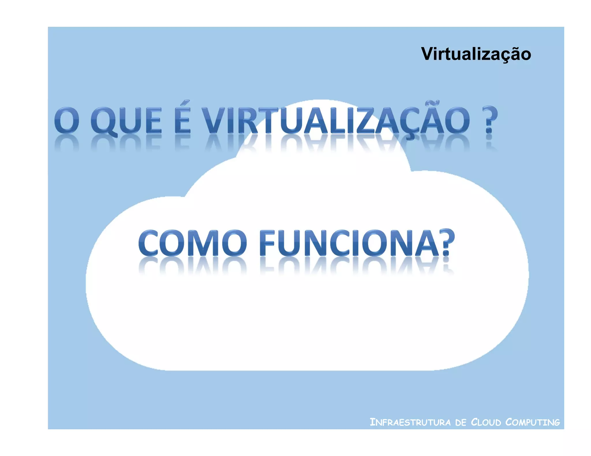Virtualização




INFRAESTRUTURA DE CLOUD COMPUTING
 