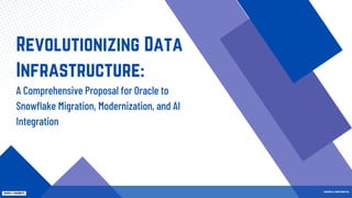 Revolutionizing Data
Infrastructure:
A Comprehensive Proposal for Oracle to
Snowflake Migration, Modernization, and AI
Integration
GHADI X SHOONYA
SHOONYA Confidential
 