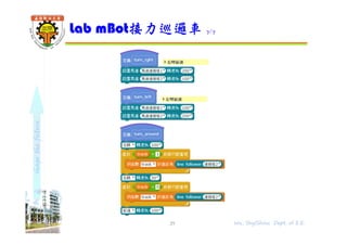 shapethefuture
Lab mBot接力巡邏車 7/7
29 Wu, ShyiShiou Dept. of E.E.
 