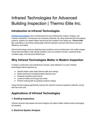 Infrared Technologies for Advanced Building Inspection _ Thermo Elite ...