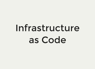 InfrastructureInfrastructure
as Codeas Code
 