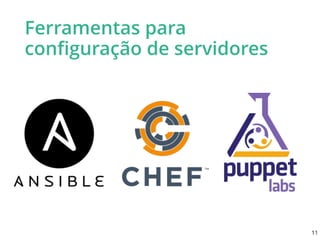 Ferramentas para
conﬁguração de servidores
11
 