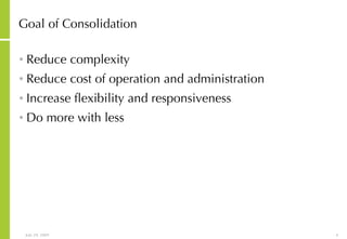 Infrastructure And Application Consolidation Analysis And Design | PPT