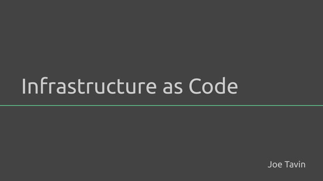 Infrastructure As Code | PPT