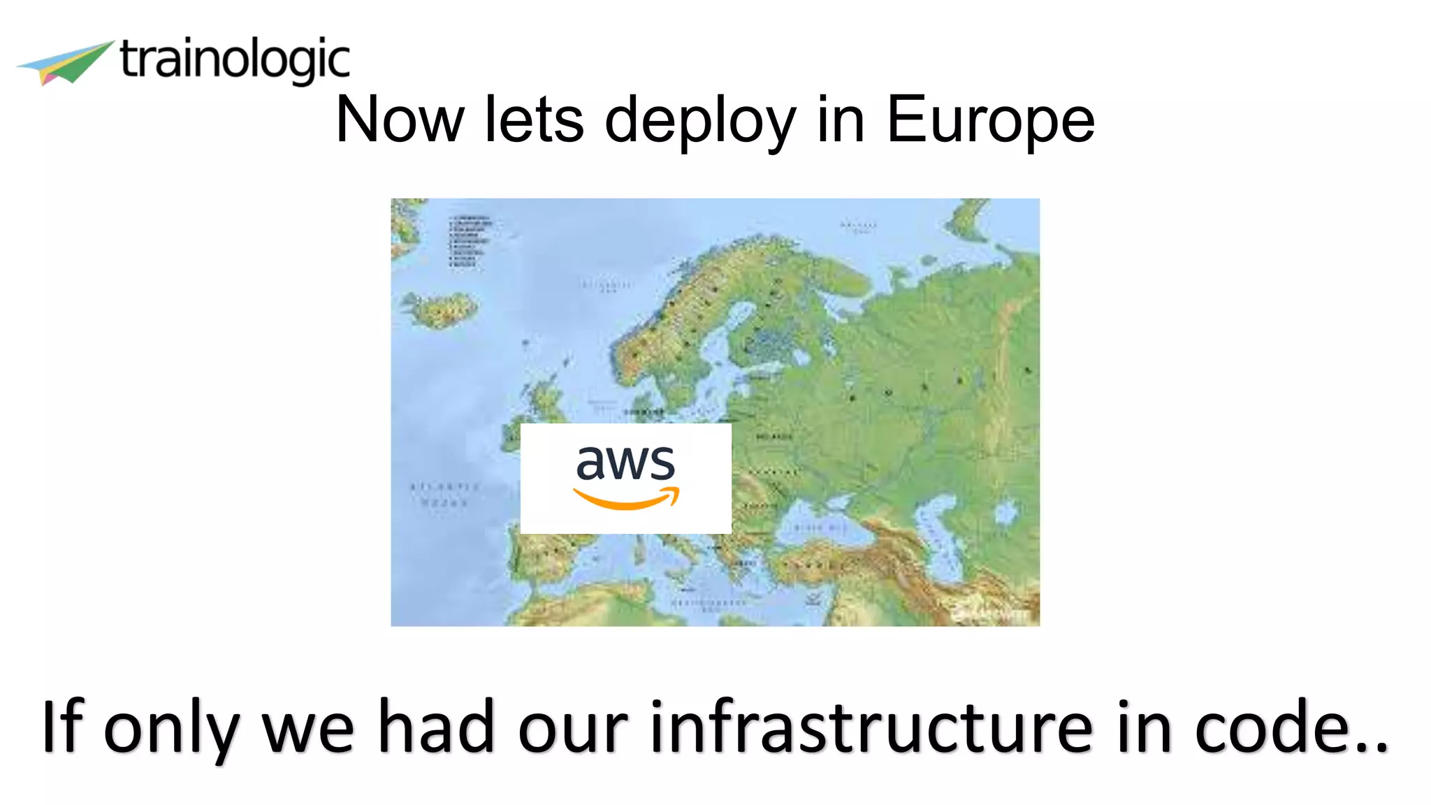 Now lets deploy in Europe
If only we had our infrastructure in code..
 