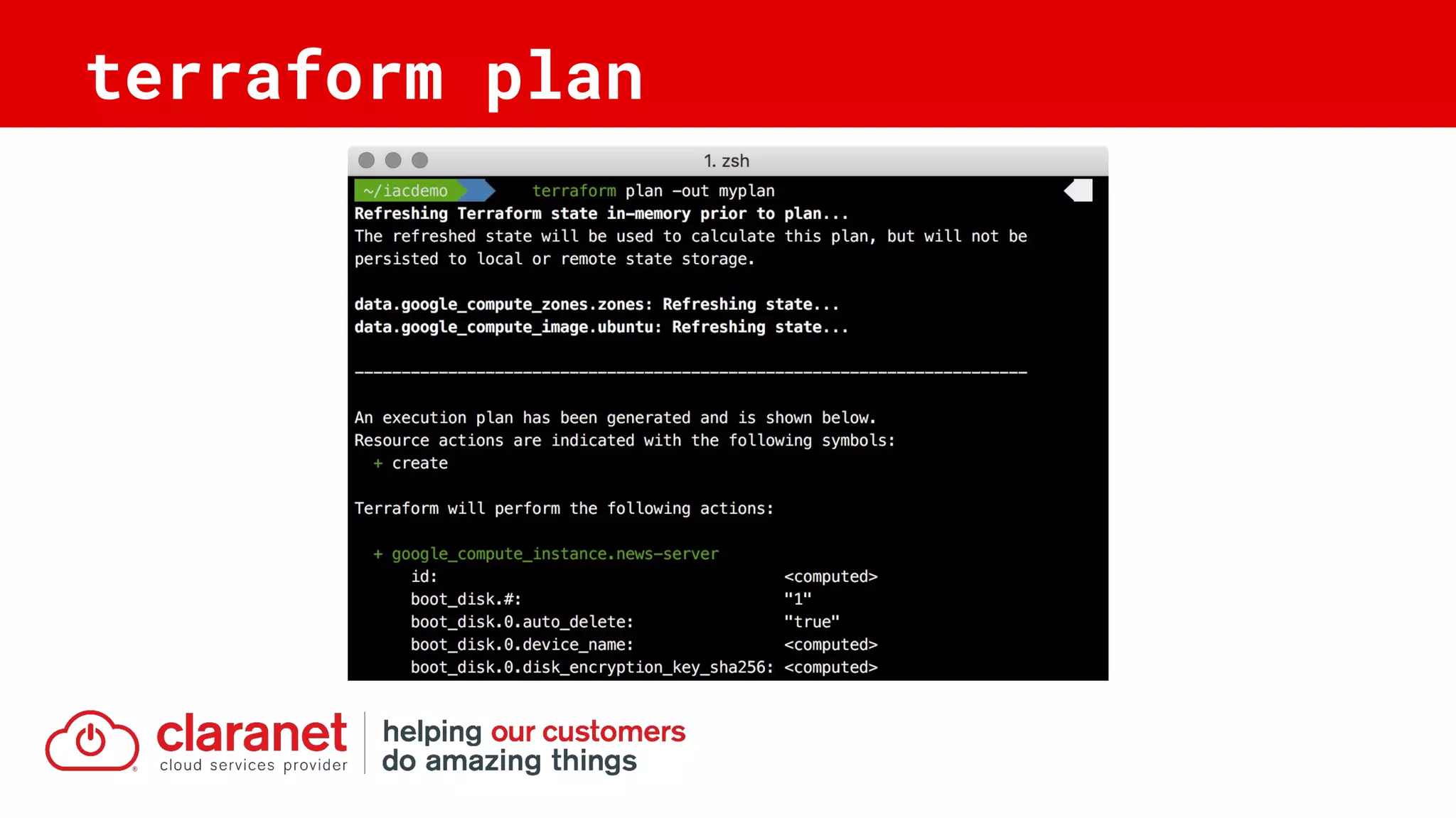 terraform plan
 