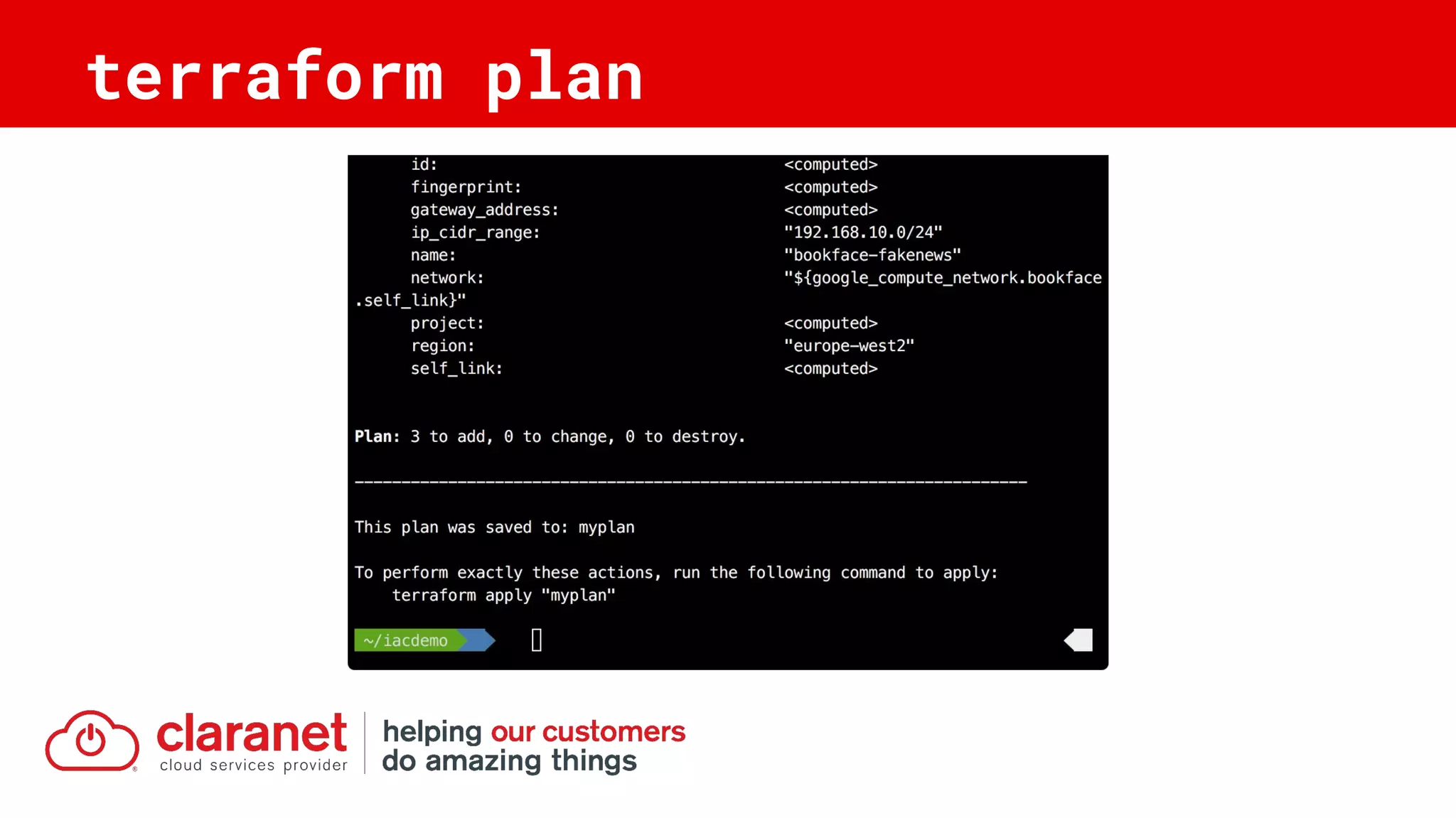 terraform plan
 