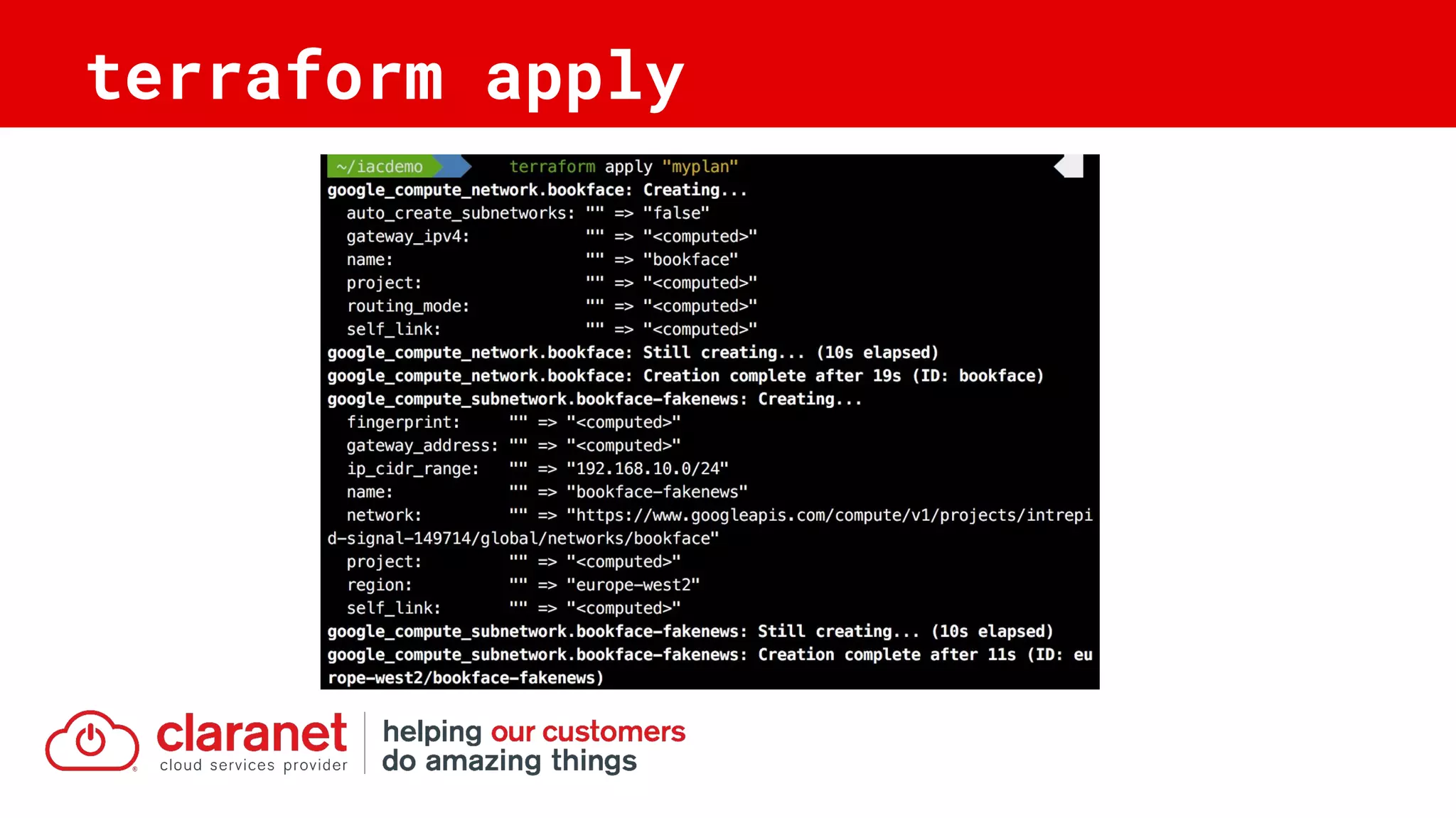 terraform apply
 