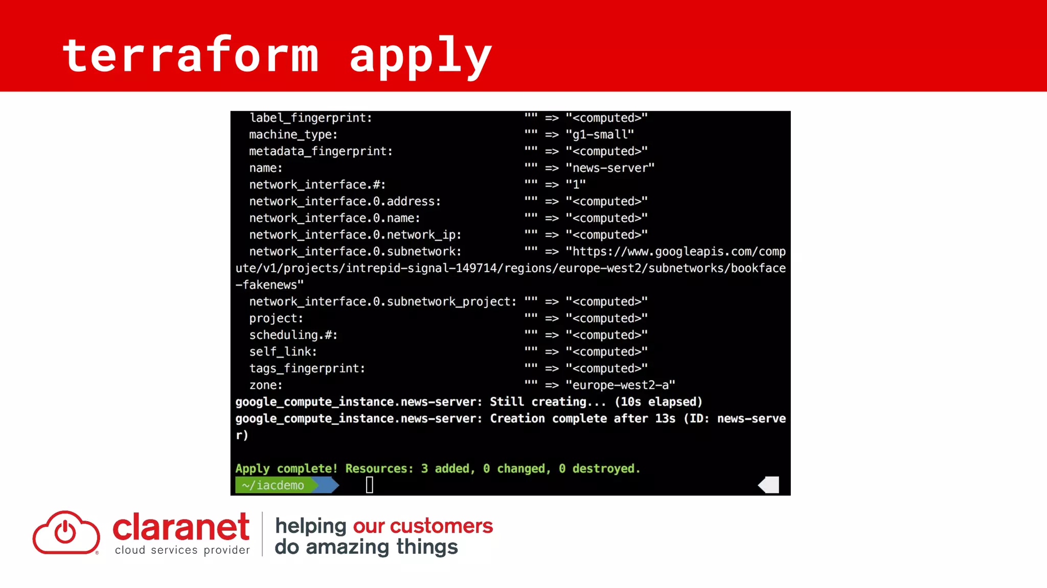 terraform apply
 