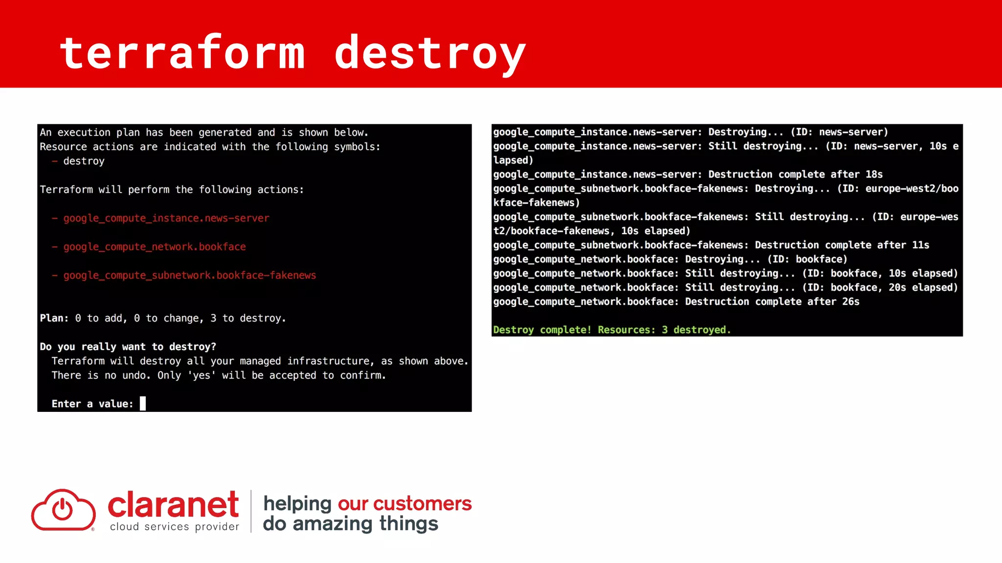 terraform destroy
 