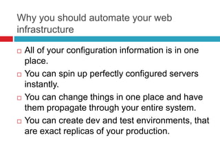 Infrastructure Automation with Chef & Ansible