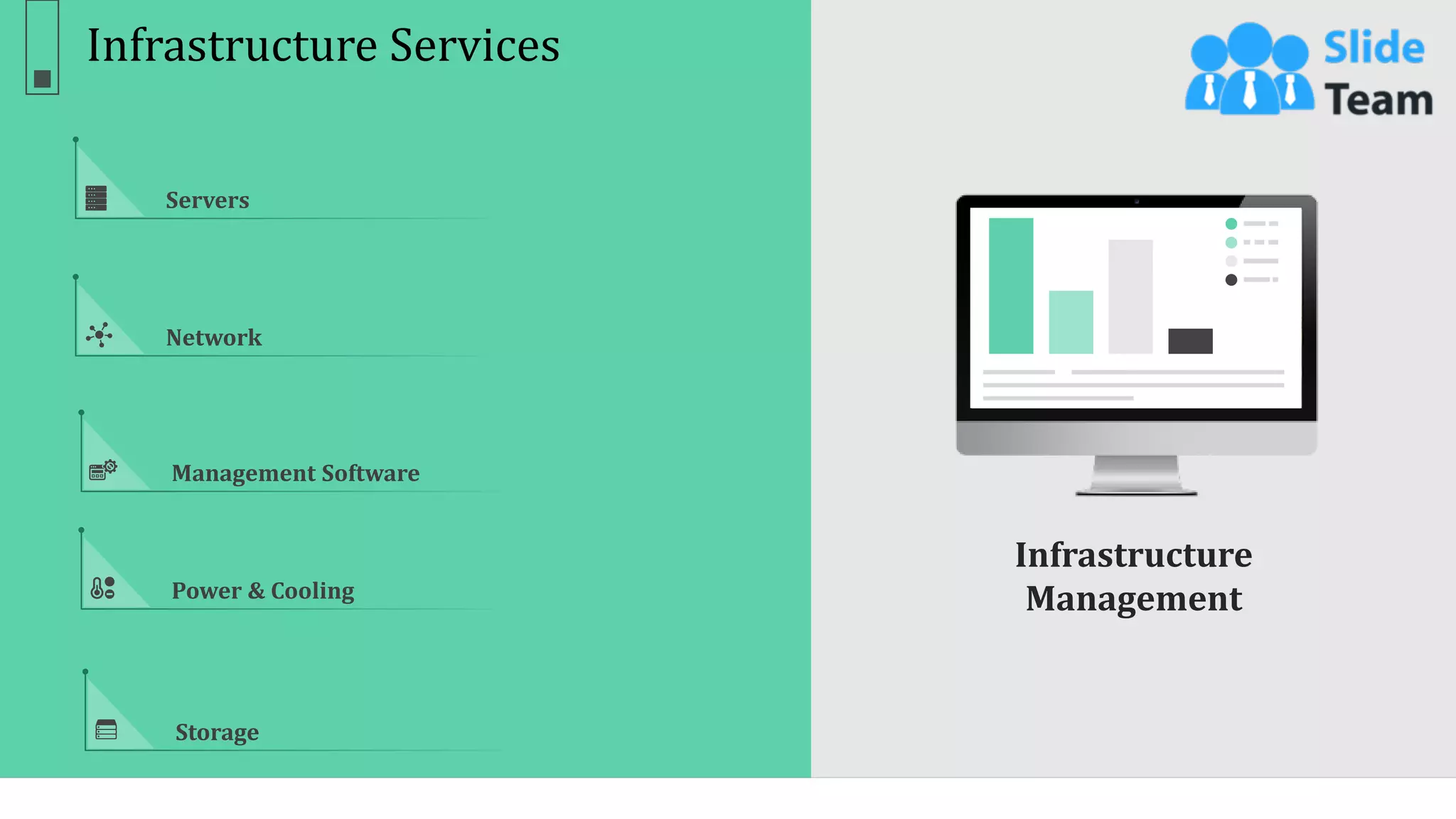 Infrastructure Services
Infrastructure
Management
Servers
Network
Management Software
Power & Cooling
Storage
4
 