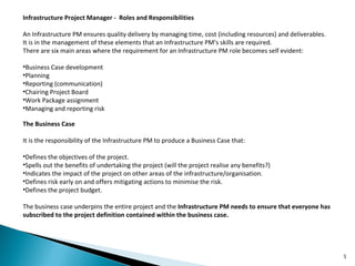 Roles and responsibilities of it infrastructure project manager