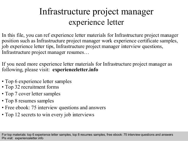 infrastructure manager resumes