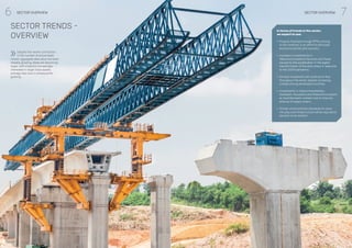 7
6 SECTOR OVERVIEW SECTOR OVERVIEW
IMAP
SECTOR TRENDS -
OVERVIEW
Despite the recent contraction
in the number of actual deals
closed, aggregate deal value has been
steadily growing. Deals are becoming
larger, with investors increasingly
interested in larger class assets,
average deal size is subsequently
growing.
In terms of trends in the sector,
we expect to see:
▪	 Projects financed through PPPs coming
to the forefront, in an effort to stimulate
economic activity and recovery.
▪	 Increase in investments in
Telecommunications Services and Power
caused by the acceleration in the digital
transformation of the work-place in response
to the COVID pandemic.
▪	 Chinese investment will continue to flow
throughout the world, despite increasing
unease among developed countries.
▪	 Investments in Interconnectedness,
Sanitation, Education and Telecommunication
as local/domestic markets look to improve
reliance of supply chains.
▪	 Stricter environmental standards to come
into play and infrastructure will be required to
become more resilient.
 