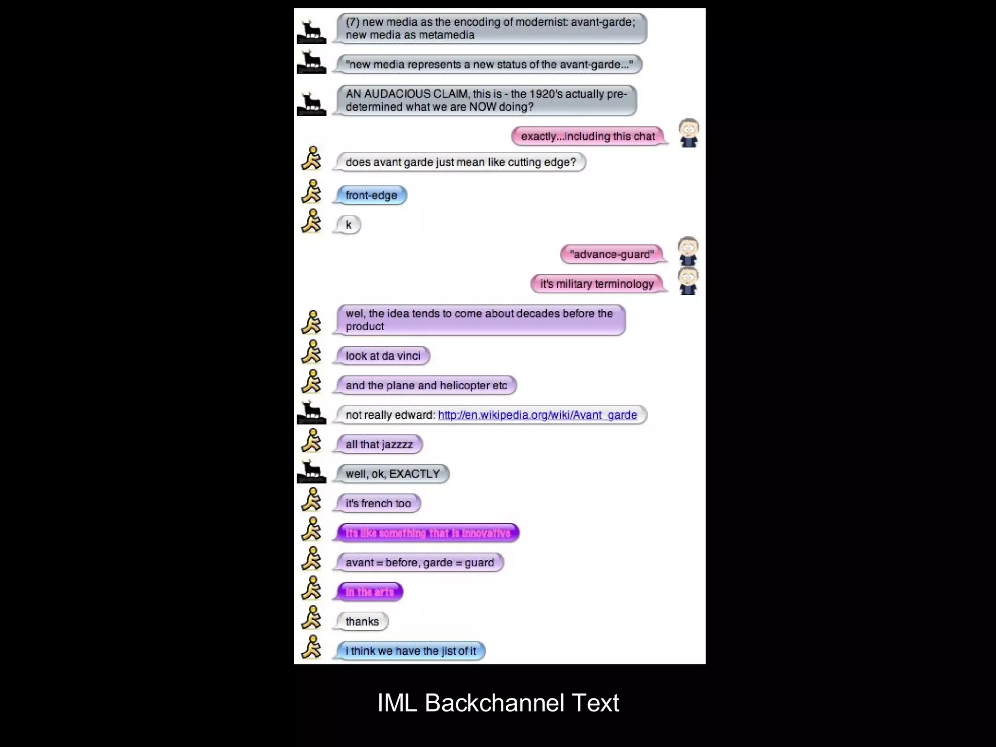 IML Backchannel Text 