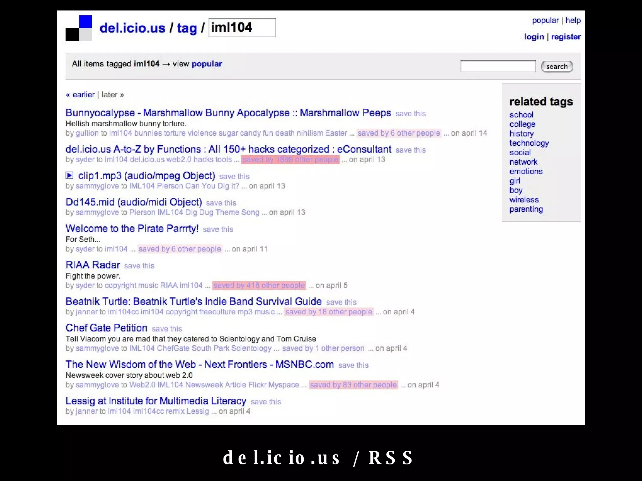 del.icio.us / RSS 