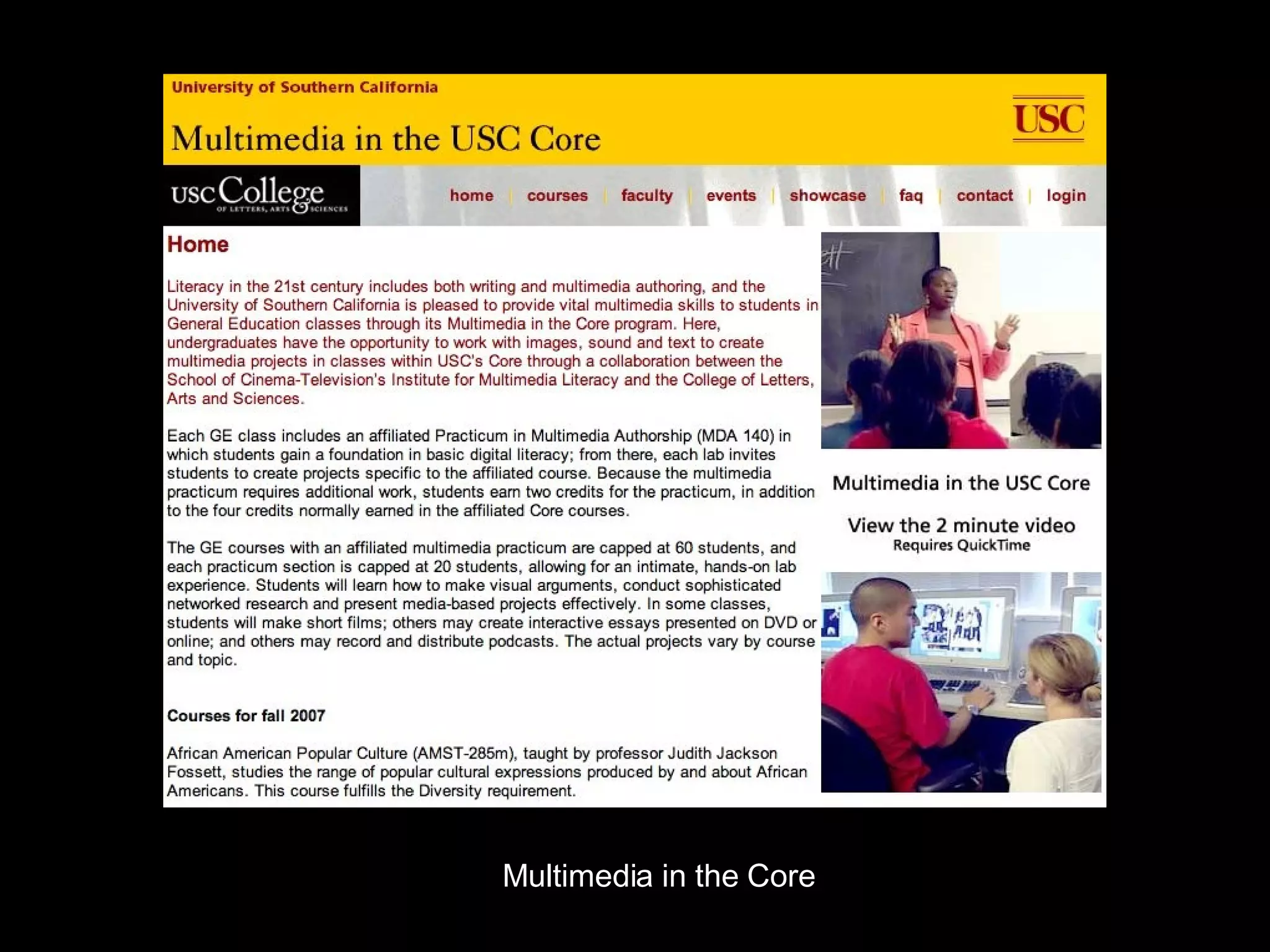 Multimedia in the Core 